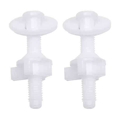 2Pcs Universal Toilet Seat Hinge Replacement Kit with Nuts and Washers White