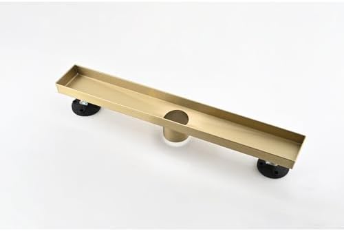 Benicabaly Linear Shower Drain with Brushed Gold Finish 1
