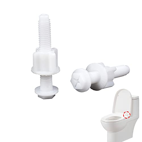 2Pack Universal Toilet Seat Screws Replacement White Plastic