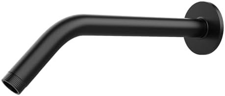 Rulnfichy 10 Inch Matte Black Shower Pipe Arm with Flange