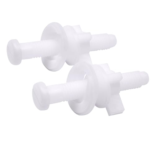2Pcs Universal Toilet Seat Hinge Replacement Kit with Nuts and Washers White