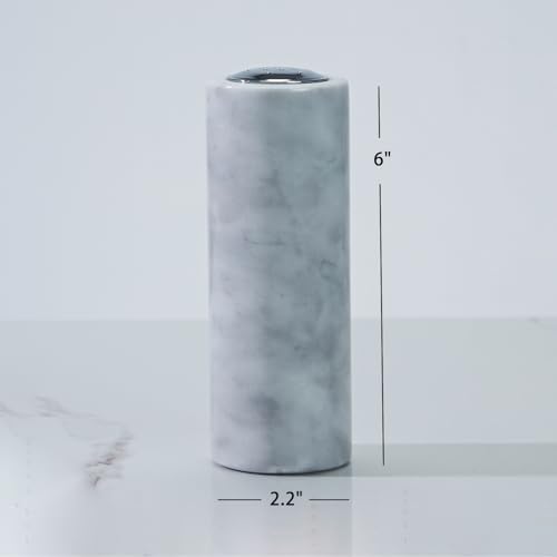 White Marble Stainless Steel Salt Pepper Set