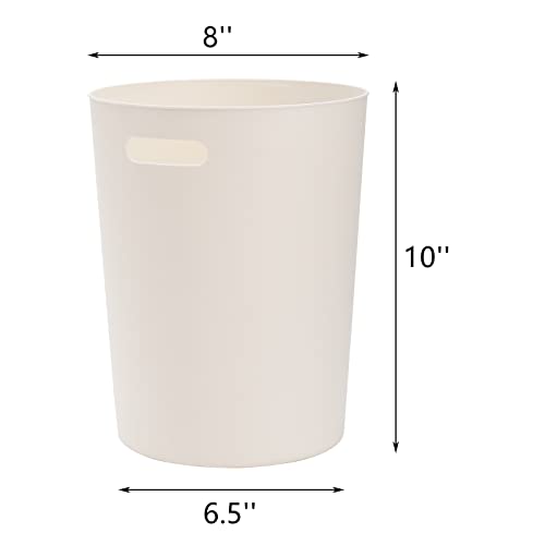 Lyellfe 6-Pack Small Trash Cans 15 Gallon Round Plastic Wastebaskets with Handles