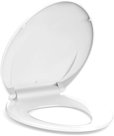 GarveeTech Elongated Toilet Seat with Slow Close and Quick-Release Hinges White