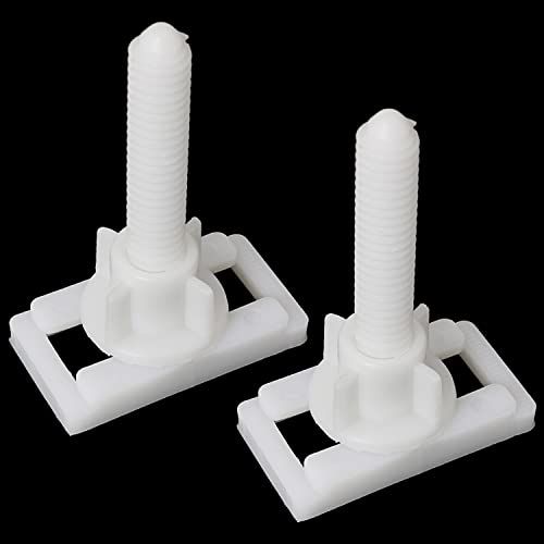 White Plastic Toilet Seat Hinge Bolts 2PCS