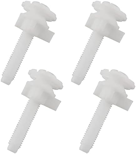 White Plastic Toilet Seat Screws 4Set with Nuts and Washers