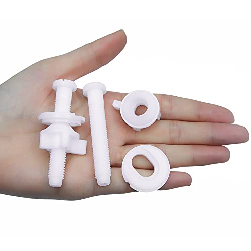 2Pcs Universal Toilet Seat Hinge Replacement Kit with Nuts and Washers White