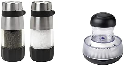 OXO Salt Pepper Grinders with Soap Dispensing Brush Storage