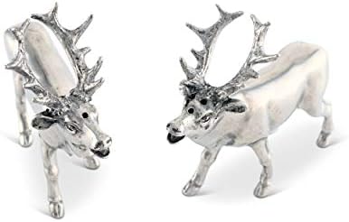 Vagabond House Pewter Deer and Elk Salt and Pepper Shaker Set