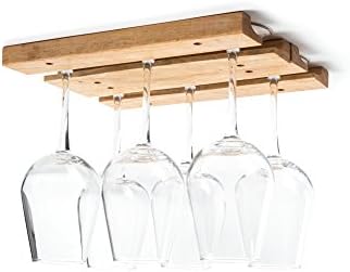 Fox Run Wooden Wine Glass Holder Rack - Brown