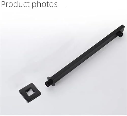 50-70cm Extended Black Stainless Steel Shower Arm