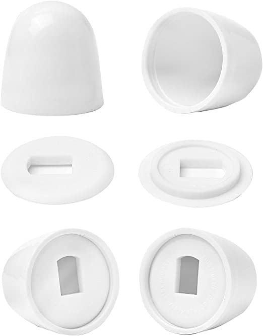 Universal Toilet Bolt Caps White 144 Inch 4 Pack