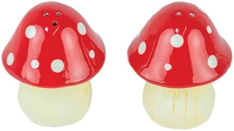 Mushroom Salt Pepper Shaker Set - Adorable Red White Decor