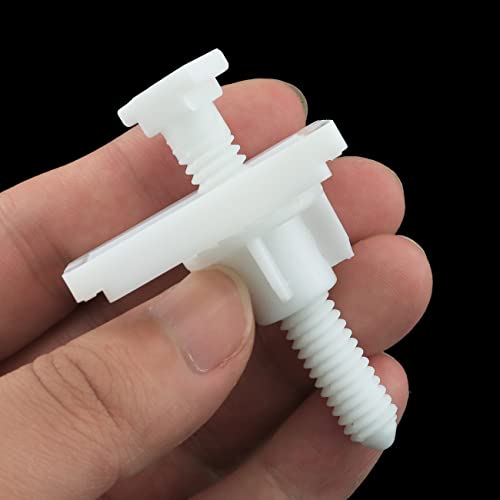 White Plastic Toilet Seat Hinge Bolts 2PCS