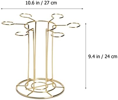 DOITOOL Wine Glass Holder Stand with 6 Hooks Gold