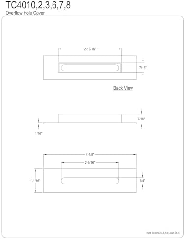 Kingston Brass TC4012 Overflow Hole Cover