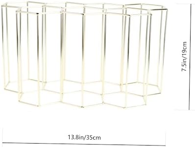 Hemoton 7-Bottle Metal Wine Rack with Golden Finish