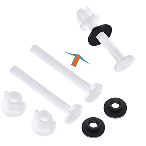 4 Pack Plastic Toilet Seat Hinge Bolts and Nuts Washers