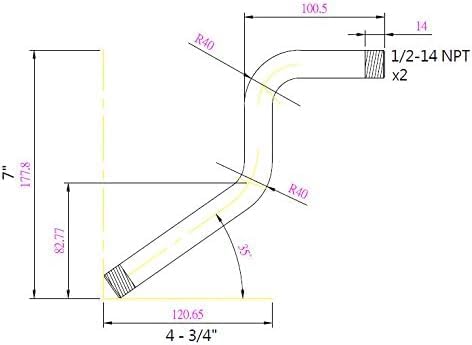 Z-style Shower Arms with Flanges 7 Inch Lower Brush Nickel Finish