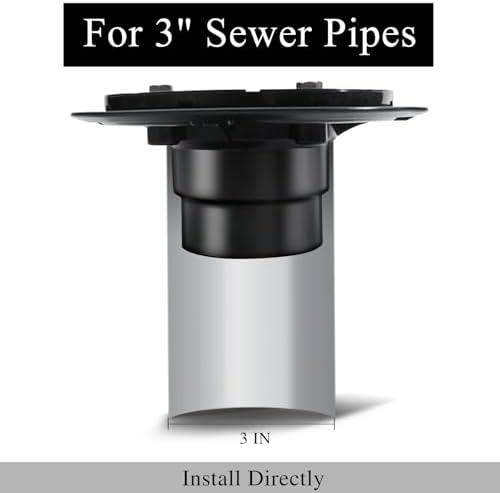 4 Inch Square Shower Drain with Flange and Hair Strainer
