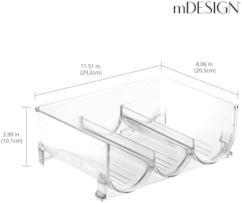 mDesign Plastic Free-Standing Stackable 3 Bottle Holder - Clear 4 Pack 1