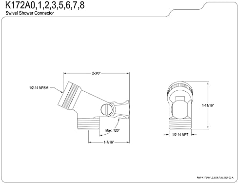 Kingston Brass K172A1 Swivel Shower Connector