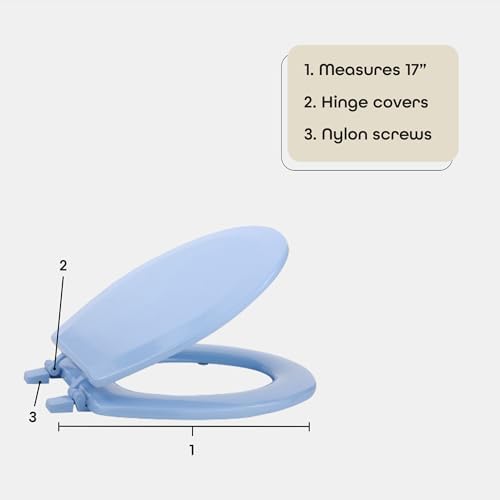 Standard Wood Toilet Seat in Light Blue 17 Inch