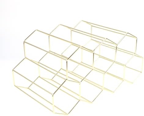 Hemoton 7-Bottle Metal Wine Rack with Golden Finish