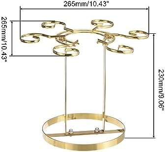 Uxcell Gold Wine Glass Holder with 6 Hooks