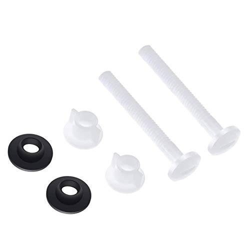 4 Pack Plastic Toilet Seat Hinge Bolts and Nuts Washers