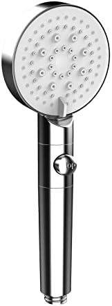 6 Functions Handheld Shower Head Set with Stop Button and Chrome Hose Bracket
