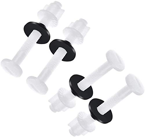 4 Pack Plastic Toilet Seat Hinge Bolts and Nuts Washers