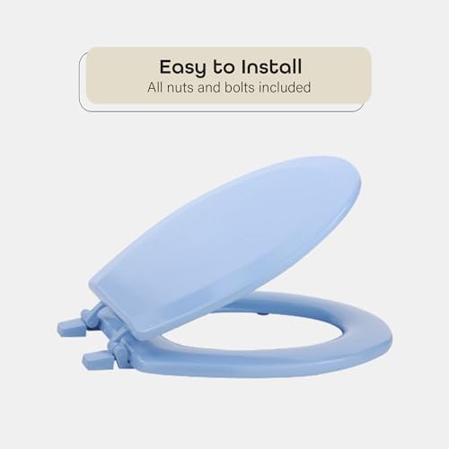 Standard Wood Toilet Seat in Light Blue 17 Inch