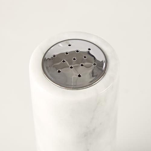 Generic White Marble Salt Pepper Shaker Set