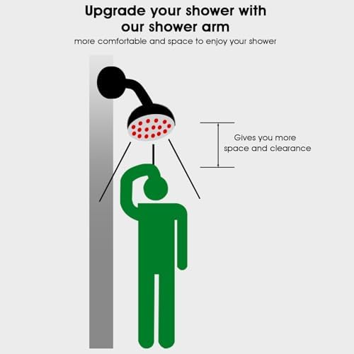 RAINREVIVE 6 Inch Shower Arm with Flange and Bracket