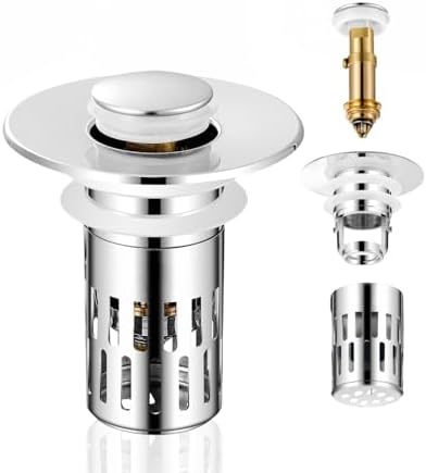 ZONCIHO Pop Up Sink Drain Strainer with Stainless Steel Basket