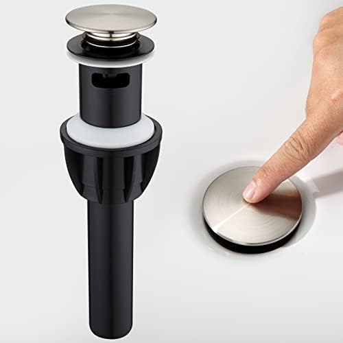 TIORIY Pop Up Bathroom Sink Drain with Overflow - Brushed Nickel Finish