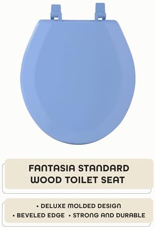 Standard Wood Toilet Seat in Light Blue 17 Inch