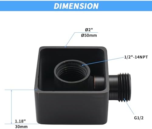 Wall Supply Elbow for Handshower Brass Square Mount Hose Connector G12