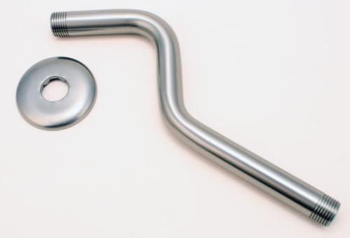 Z-style Shower Arms with Flanges 7 Inch Lower Brush Nickel Finish