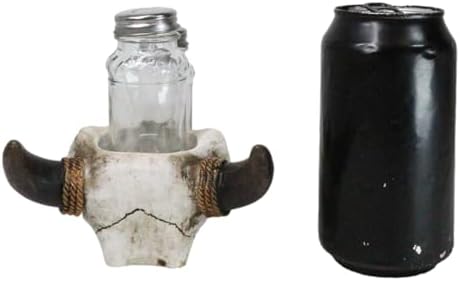 Ebros Gift Rustic Cow Skull Salt Pepper Shaker Set