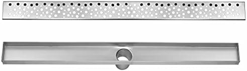 DreamDrains 32 in Linear Shower Drain Kit with Brushed Finish