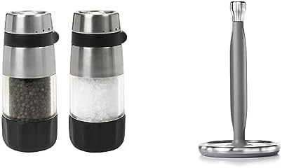 OXO Salt Pepper Grinder Set with Steady Paper Towel Holder