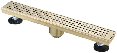 Benicabaly Linear Shower Drain with Brushed Gold Finish 1