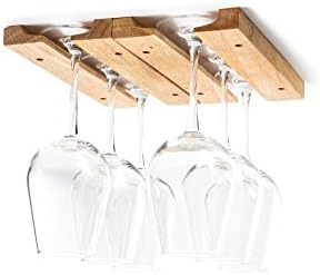 Fox Run Wooden Wine Glass Holder Rack - Brown