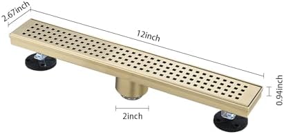 Benicabaly Linear Shower Drain with Brushed Gold Finish 1