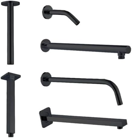 Black Round Square Shower Arm G12 Threaded Extension Holder
