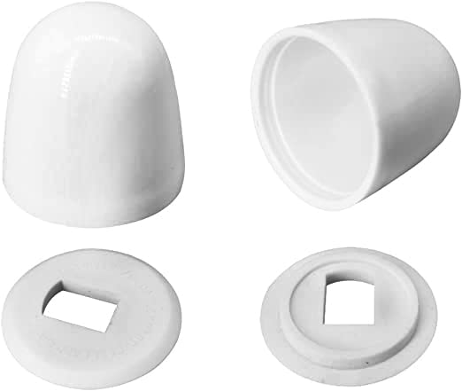 Universal Toilet Bolt Caps White 144 Inch 4 Pack