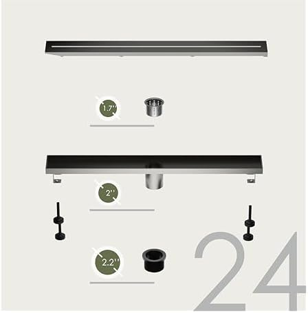 Sunrosa 24 Inch Linear Shower Drain with PVD Coating 1