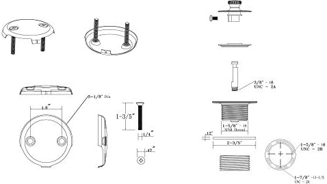 Uni-Green Matte Black Tub Drain Kit with Hair Catcher 1